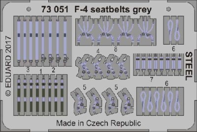 Eduard 73051 F-4 seatbelts grey STEEL 1/72