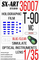 Sx Art 36007 Т-90МС (Звезда) синий / прозрачный Имитация смотровых приборов 1/35