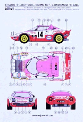 Reji Model 175 Lancia Stratos ASEPTOGYL Monte Carlo 1977 1/24