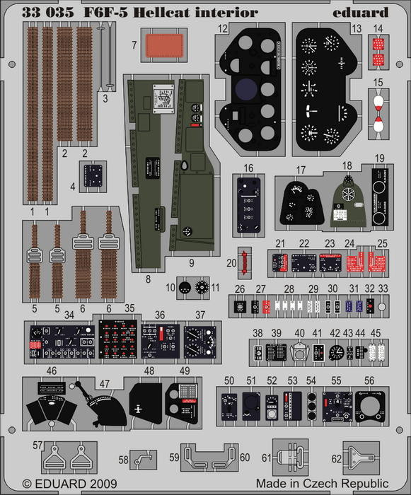 Eduard 33035 F6F-5 interior S.A. 1/32 TRU