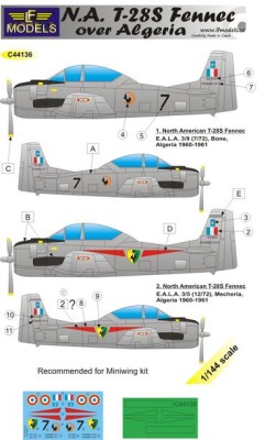 Lf Model C44136 Decals T-28S Fennec over Algeria (MINIWING) 1/144