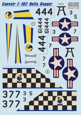 Print Scale C48243 Convair F-102 Delta Dagger - Pt.2 (wet decal) 1/48