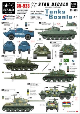 Star Decals STAR35923 Tanks in Bosnia #1 Serbian, Croatian and Muslim AFVs 1/35