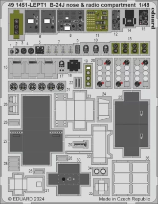 Eduard 491451 SET B-24J nose &amp; radio compartment (HOBBYB) 1/48