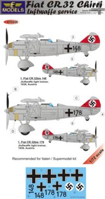 Lf Model C72228 Decals Fiat CR.32 Chirri Luftwaffe Service 1/72