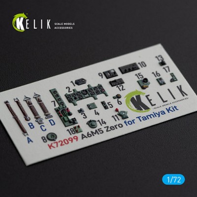Reskit K72099 A6M5 Zero - interior 3D decals (TAM) 1/72