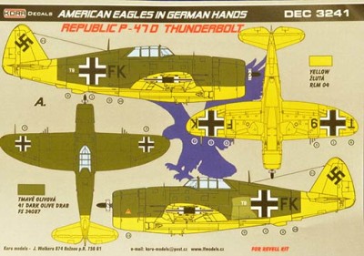 Kora Model DEC3241 P-47D Thunderbolt in German hands декали 1/32