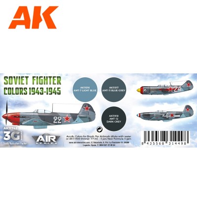 AK Interactive AK-11742 Набор красок серии 3 rg ВВС СССР 1943-1945 год3штук