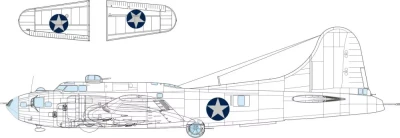 Eduard EX1053 Mask B-17F US nat. insignia rounded (EDU) 1/48