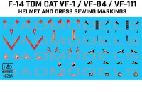 HAD 48254 Decal F-14 Helmets and military dress sewing 1/48
