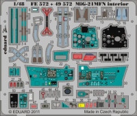 Eduard FE572 1/48 Цветное фототравление для MiG-21MFN interior S. A.