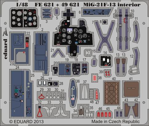 Eduard 49621 MiG-21F-13 interior S.A. 1/48