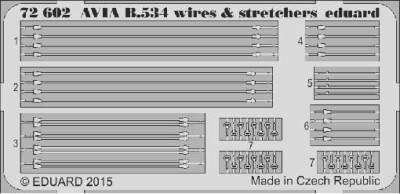 Eduard 72602 Avia B.534 wires &amp; stretchers