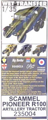 HGW 235004 STENCILS Scammel Pioneer R100 Artil.Tractor 1/35