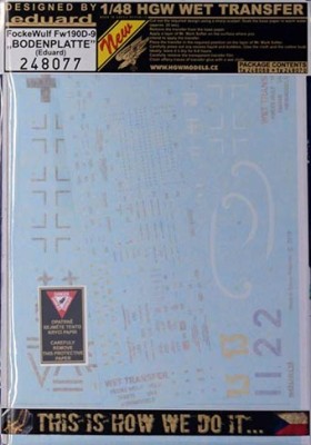 HGW 248077 Decals&amp;Stencils Fw 190D-9 'BODENPLATTE' (EDU) 1/48