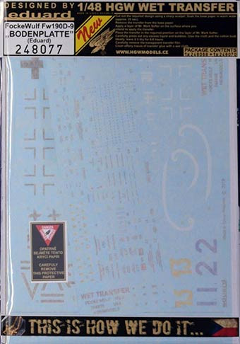 HGW 248077 Decals&Stencils Fw 190D-9 'BODENPLATTE' (EDU) 1/48