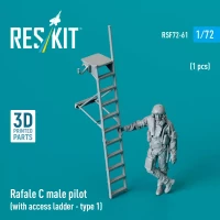 Reskit F72061 Rafale C male pilot w/ access ladder type 1 1/72