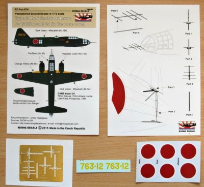 Rising Decals ACC014 Radar Antenna Ku-6 for G4M2 &amp; decal '762-12' 1/72