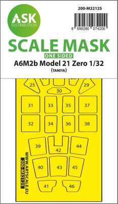Art Scale 200-M32125 Mitsubishi A6M2b Type 21 Zero canopy frame paint mask (outside only) 1/32