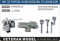 Veteran models VTM35012  MK-36 TOPEDO LAUNCHER& MK-38 CHAIN GUN  1/350