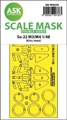 Art Scale 200-M48240 Sukhoi Su-22M3/M4 wheels and canopy frame paint mask (inside and outside) 1/48