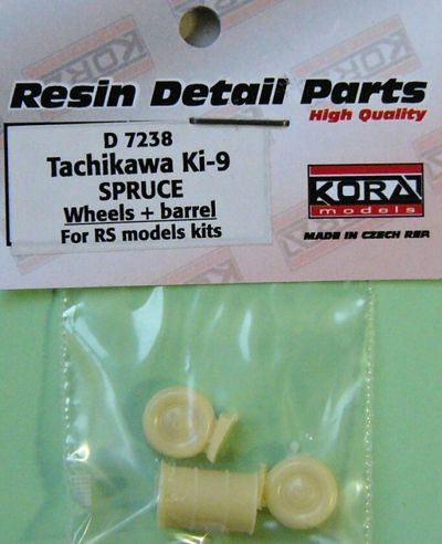 Kora Model D7238 Wheels for Ki-9 SPRUCE (incl. barrel) 1/72