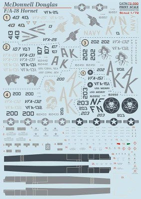 Print Scale 72500 McDonnell-Douglas F/A-18A 1/72