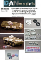 Dan Models 35304 Мешки с песком для БТР-80 - 15 мешков, личные вещи экипажа БТР-80 на корме,сумки (смола). запасное колесо-резина