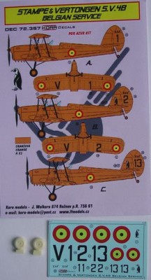 Kora Model DEC72357 Stampe&amp;Vertongen S.V.4B (Belgium) декали декали 1/72
