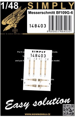 HGW 148403 Seatbelts Bf 109G-6 (SIMPLY) 1/48