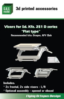 Sbs Model 3D044 Visors for Sd. Kfz.251 D 'Flat type' 1/35