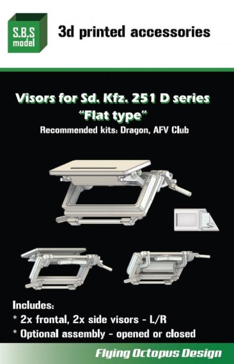 Sbs Model 3D044 Visors for Sd. Kfz.251 D 'Flat type' 1/35