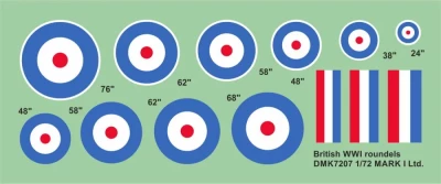4+ Publications 72007 Decals British WWI roundels (2 sets) 1/72