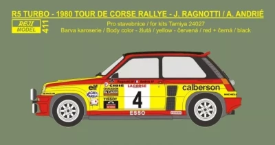 Reji Model JM411 R5 Turbo Tour de Corse Rally 1980 Ragnotti 1/24