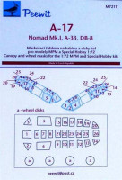 Peewit PW-M72111 1/72 Canopy mask A-17/Nomad Mk.I (MPM/SP.HOBBY)