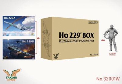 Takom 32001W Немецкие истребители Ho-229A + Ho-229B+ пилот 1/16 (огр. серия) 1/48