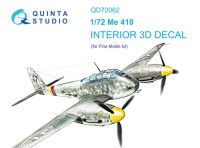 Quinta studio QD72062 Me 410 (Fine Molds) 3D Декаль интерьера кабины 1/72