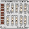 Eduard FE1530 B-26G Marauder seatbelts STEEL (ICM) 1/48