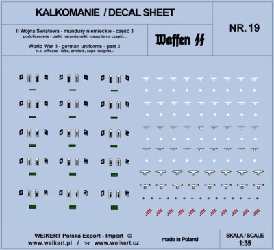 Weikert Decals 219 German Uniforms WWII - part 3 1/35