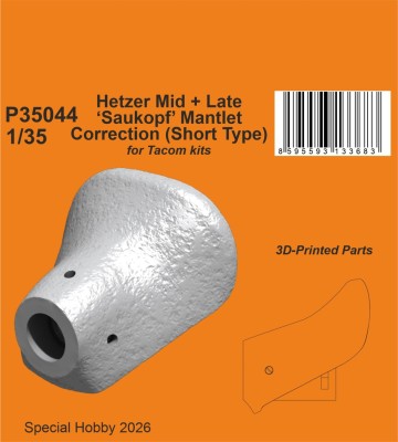 CMK P35044 Hetzer Mid+Late 'Saukopf' Mantlet Correction 1/35