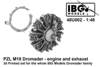 IBG U4802 PZL M18 Dromader - Engine & Exhaust (IBG) 1/48
