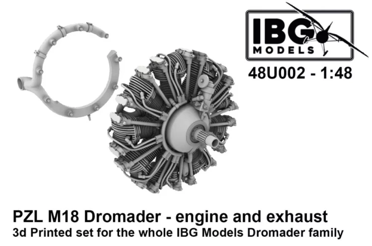 IBG U4802 PZL M18 Dromader - Engine & Exhaust (IBG) 1/48