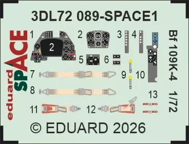 Eduard 3DL72089 Bf 109K-4 SPACE (EDU) 1/72