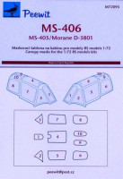 Peewit PW-M72093 1/72 Canopy mask MS-406/Morane D-3801 (RS)
