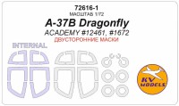 KV Models 72616-1 A-37B Dragonfly (ACADEMY #12461, #1672) - Двусторонние маски + маски на диски и колеса ACADEMY US 1/72
