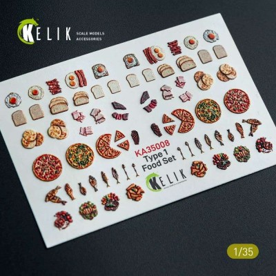 Reskit KA35008 Food Set Type 1 - 3D Decal for dioramas 1/35