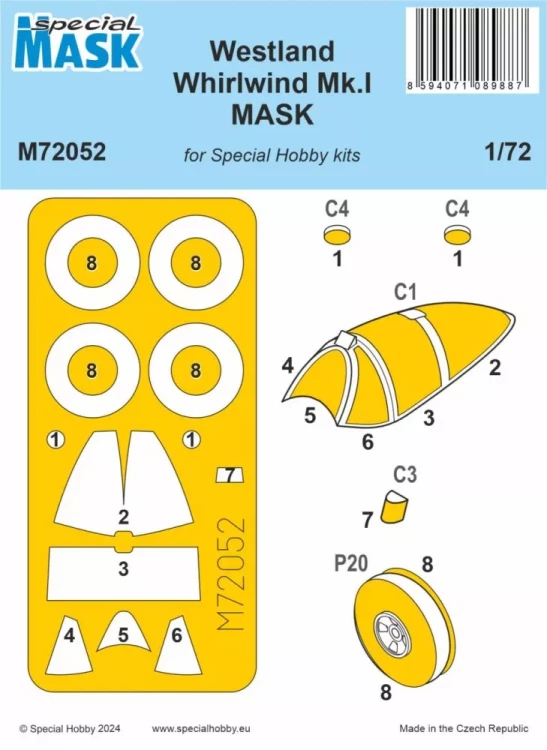 Special Hobby M72052 Mask for Westland Whirlwind Mk.I (SP.HOBBY) 1/72