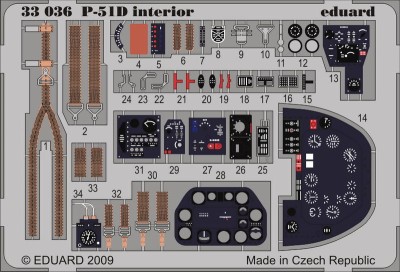 Eduard 33036 P-51D interior S.A. 1/32 TRU