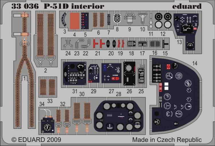 Eduard 33036 P-51D interior S.A. 1/32 TRU