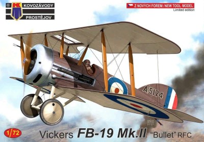 Kovozavody Prostejov 72250 Vickers FB-19 Mk.II 'Bullet' RFC (3x camo) 1/72